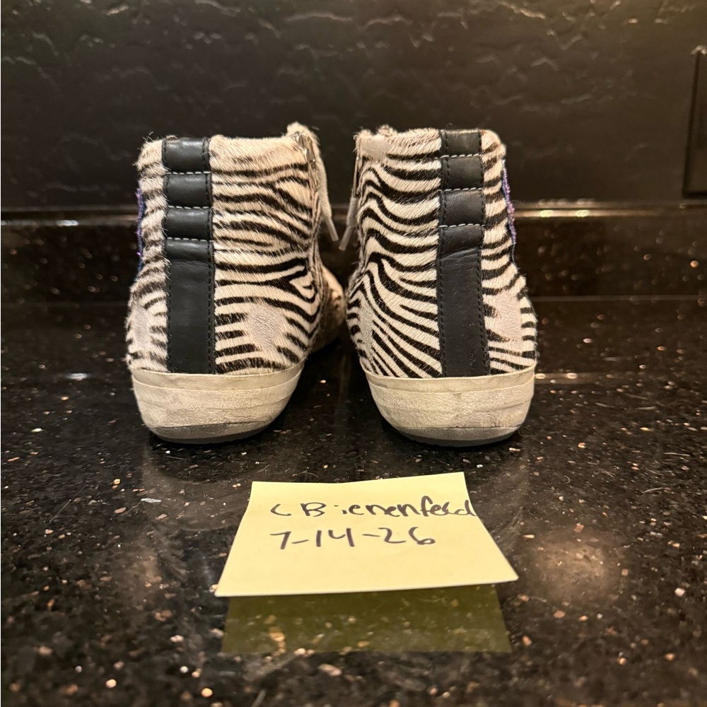 Golden Goose Vintage RARE Unicorn Zebra Pony Hair Purple and Blue Stripe Sz 38 - Picture 3 of 7